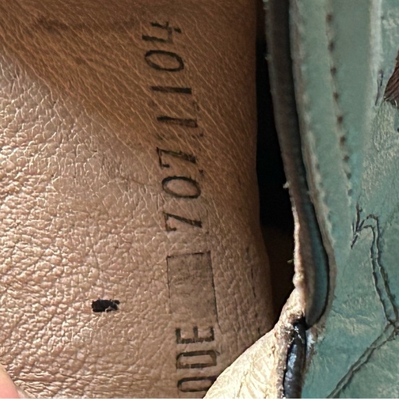 Ferrini Girls black turquoise Cowhide Leather Western Cowgirl Boots Size 13 - Picture 13 of 13